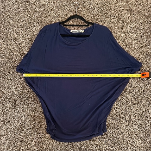 Michael Stars Navy Blue Dolman Sleeve Top OS Stretchy Soft Minimalist Classy Tee - Picture 6 of 7